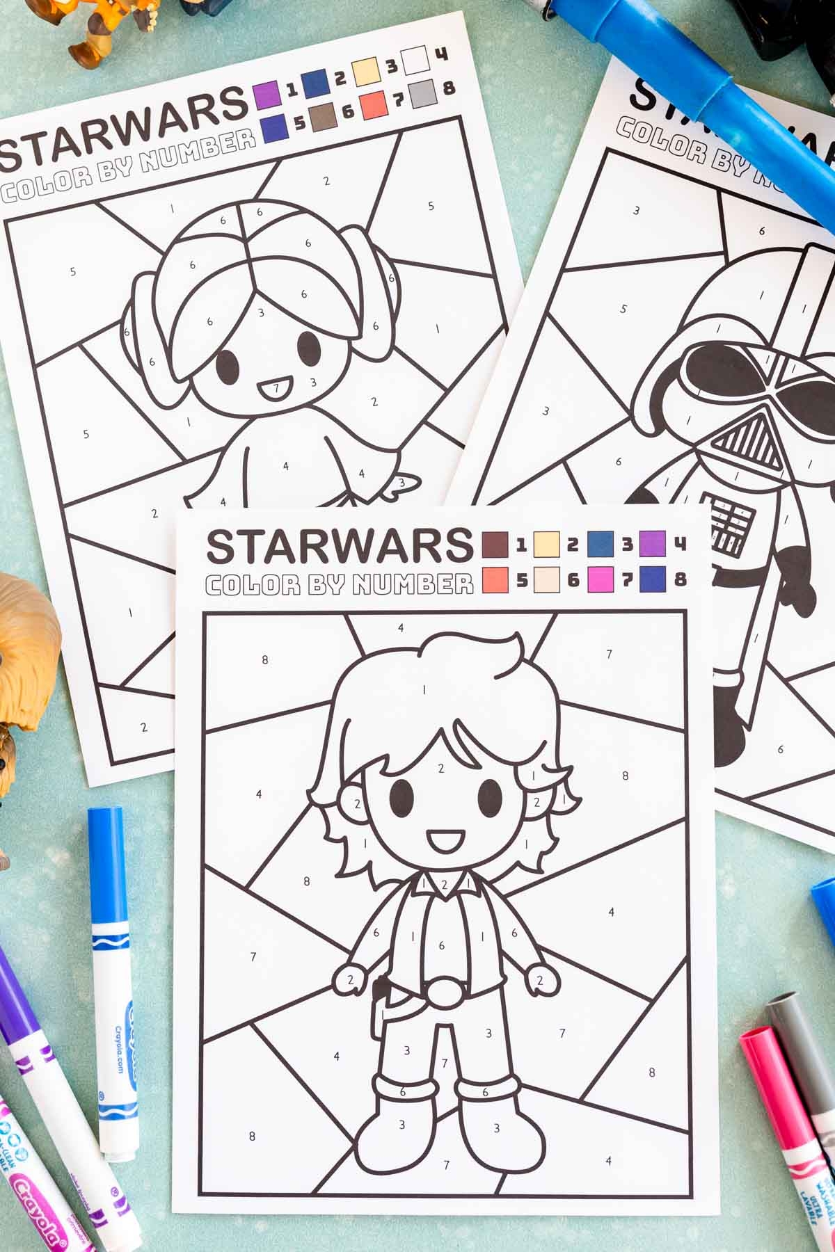 Star Wars Color By Number Pages FREE Printable Play Party Plan