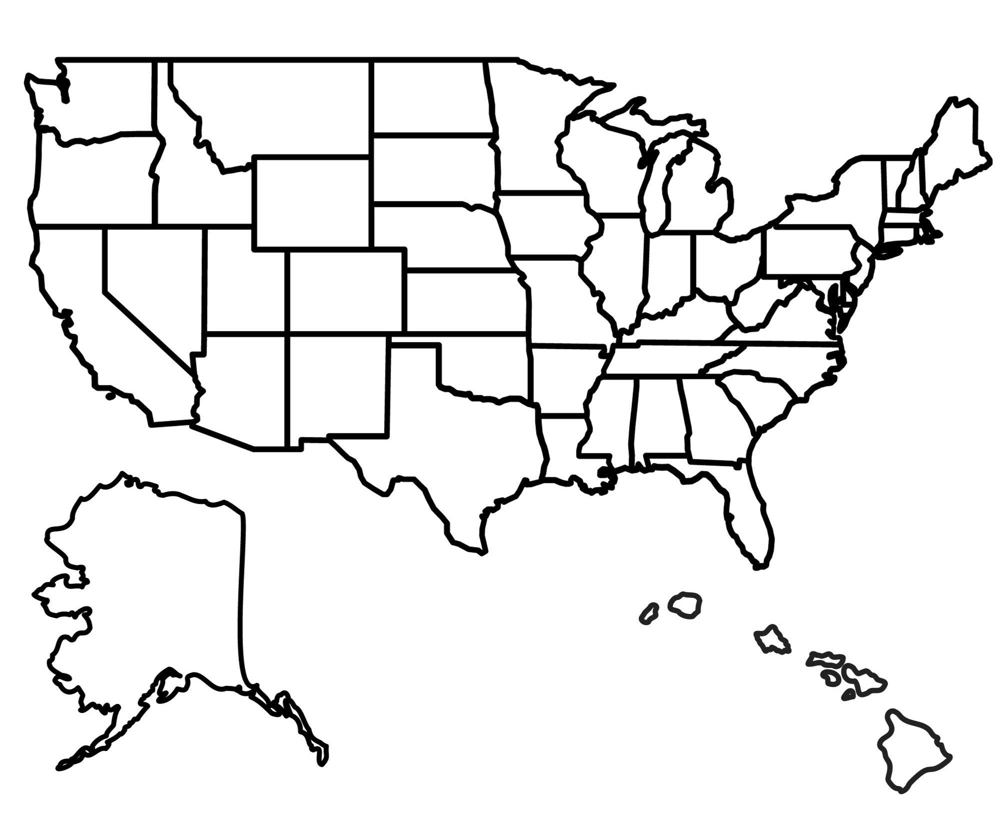 Free Printable Map Of Usa With States