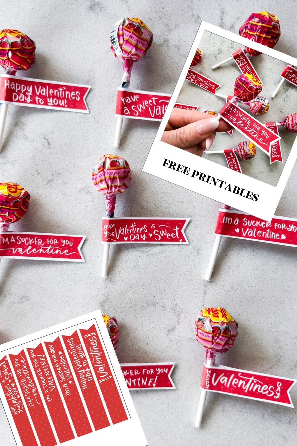 Sucker Valentines Free Printable Flags For Lollipop Cards Hand Lettered Printables