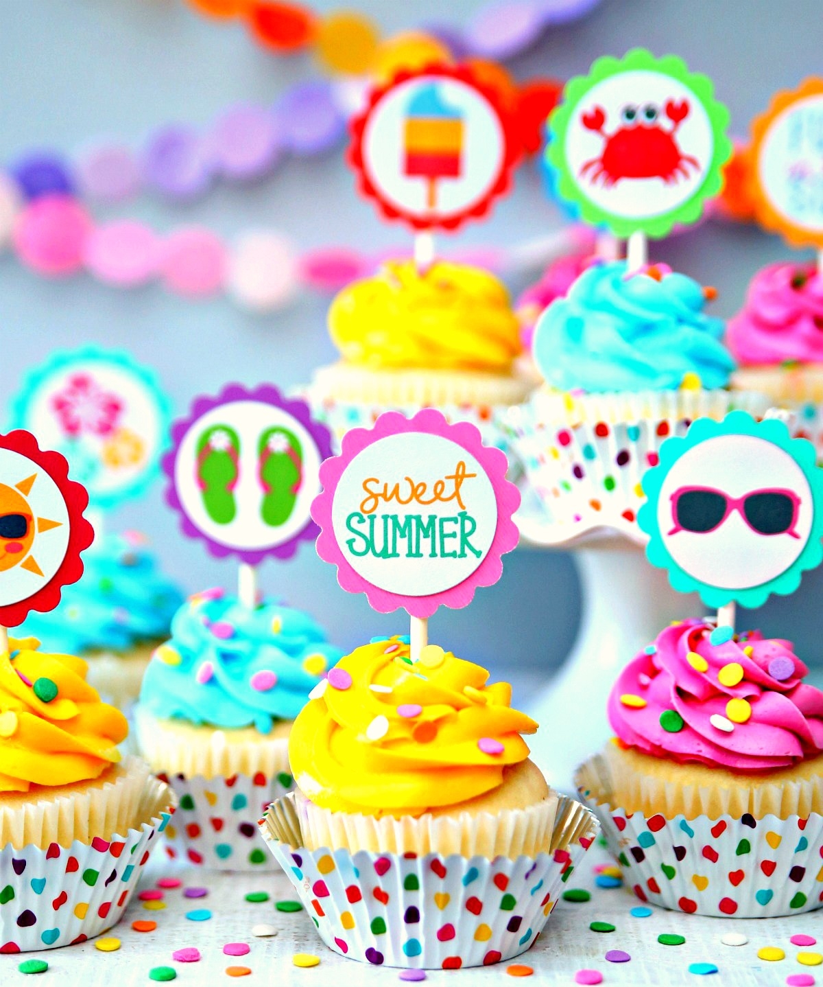 Summer Cupcake Toppers