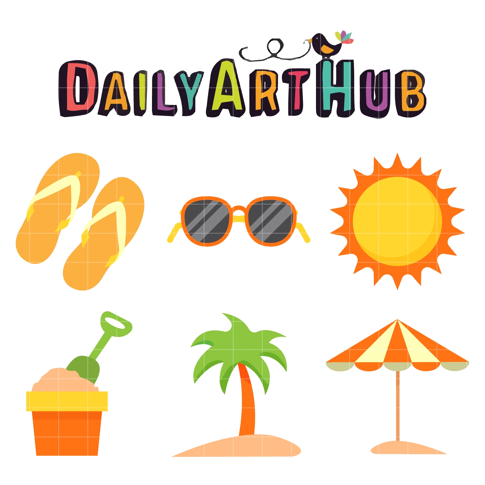 Summer Day Clip Art Set Daily Art Hub Graphics Alphabets SVG