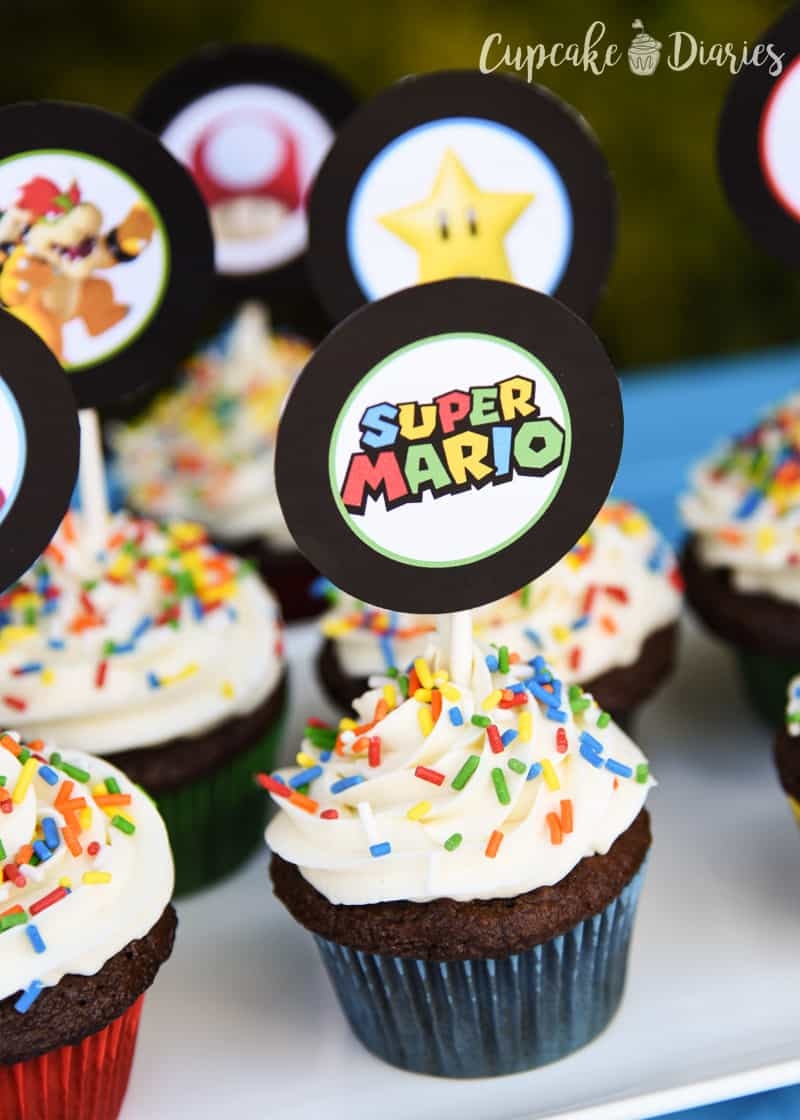 Super Mario Bros Cupcakes With Free Printable Toppers Cupcake 