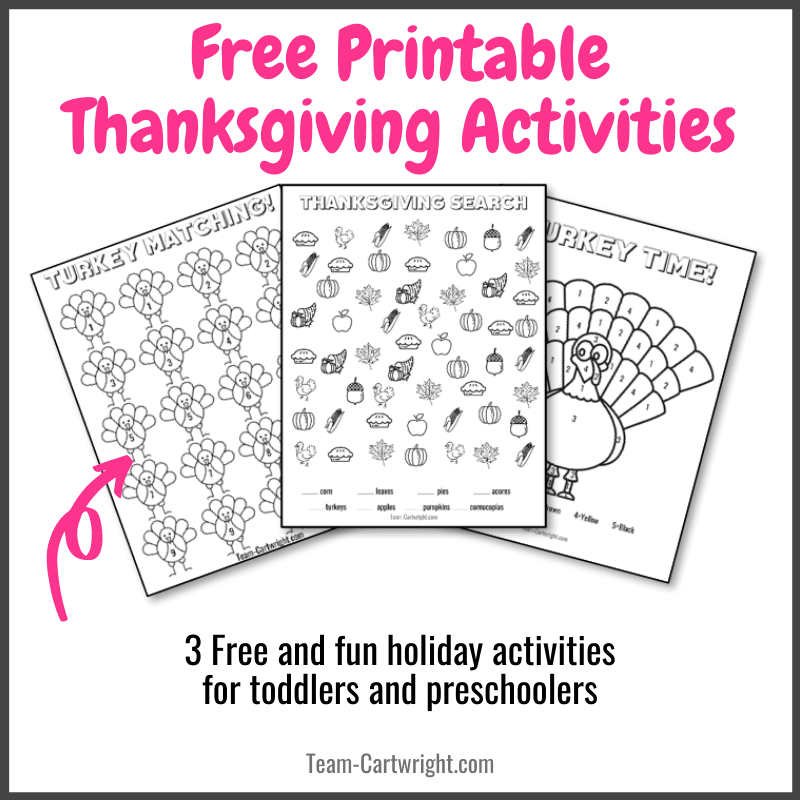 Free Thanksgiving Printables For Preschoolers
