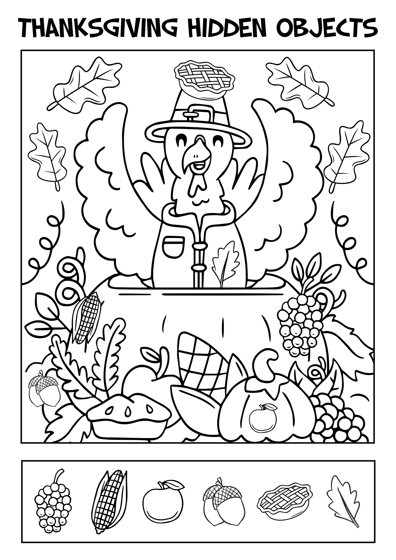 Thanksgiving Hidden Picture Activity Printables Woo Jr Kids Worksheets Library