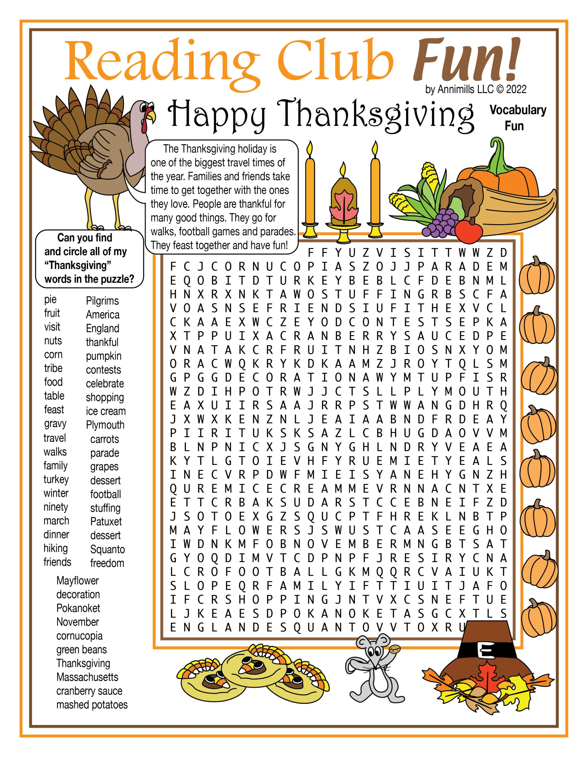 Free Thanksgiving Printable Puzzles
