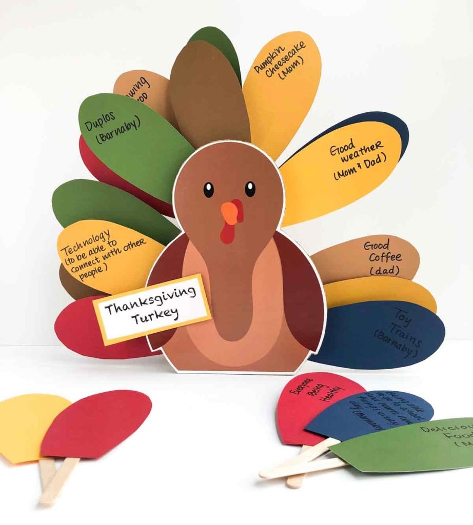 Thanksgiving Turkey Craft For Kids Free Printable MindyMakes