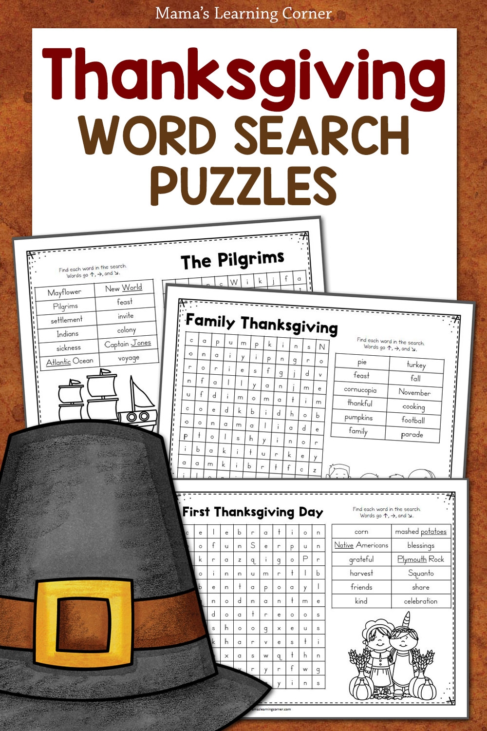 Thanksgiving Word Search Free Printables Kids