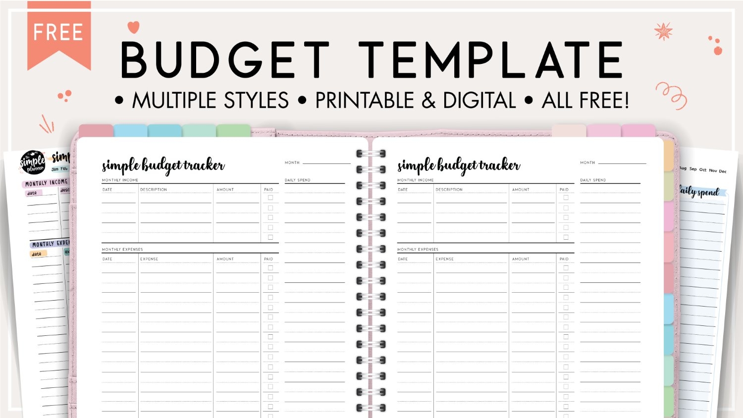 Simple Budget Templates Free Printable