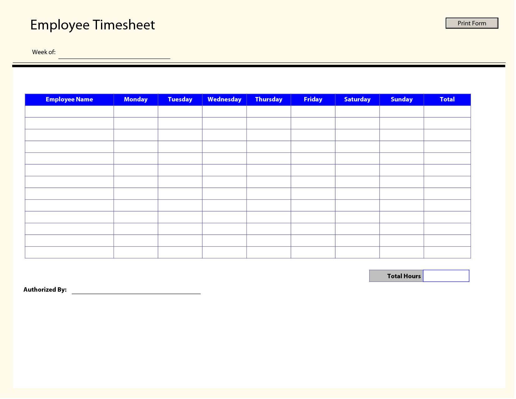 Time Sheet Templates