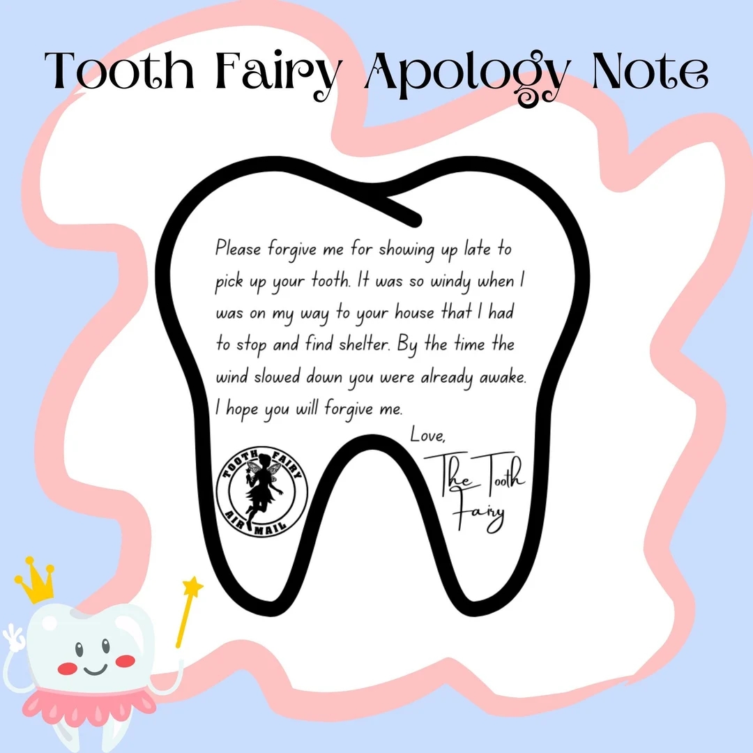 Tiny Tooth Fairy Apology Letter tooth Fairy Sorry tooth Fairy Note i Forgot loose Tooth the Tooth Fairy pdf Instant Download kid Printable Etsy