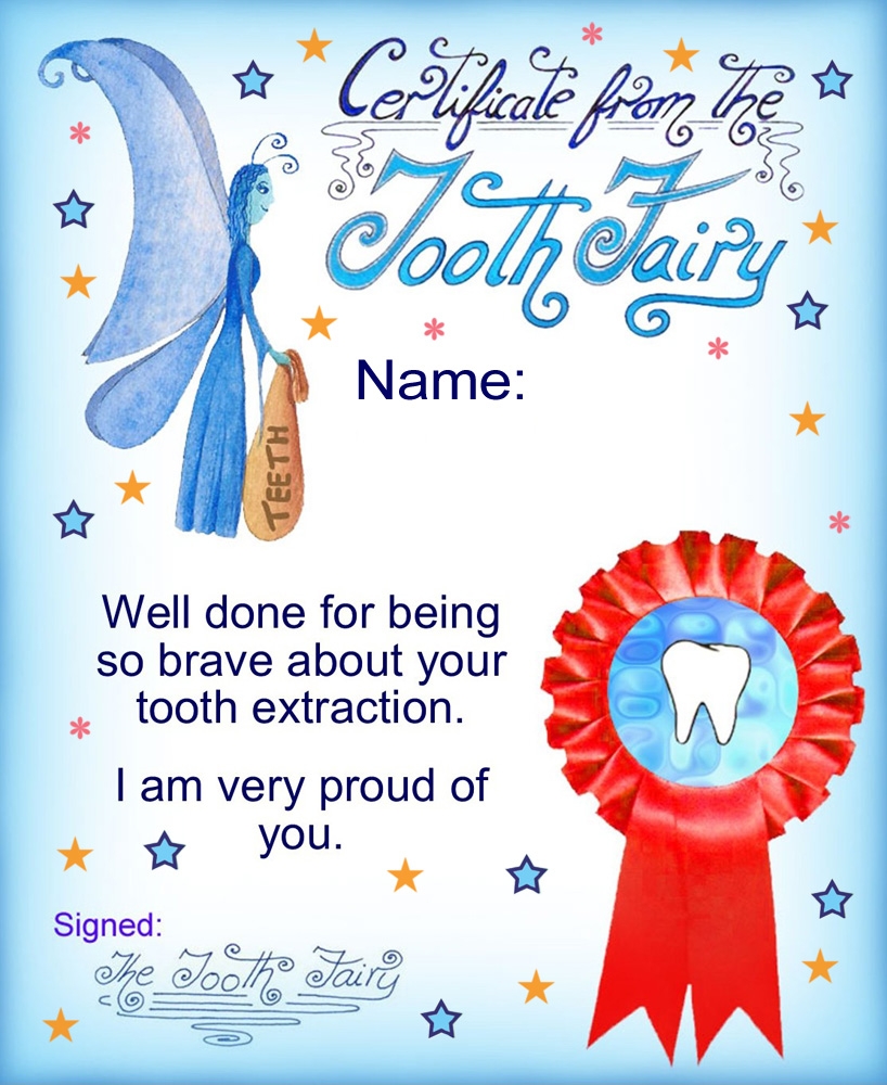 Tooth Fairy Certificate For Tooth Extraction Printable Award Rooftop Post Printables
