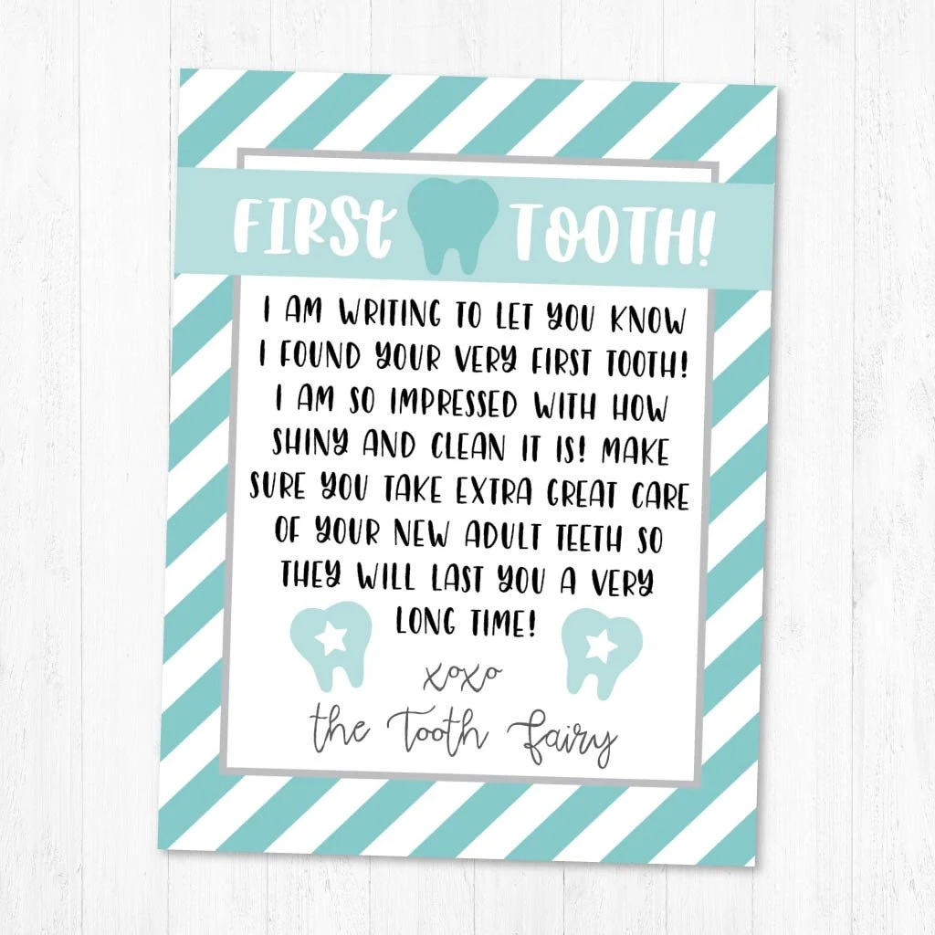 Tooth Fairy Letter First Tooth Free Printable
