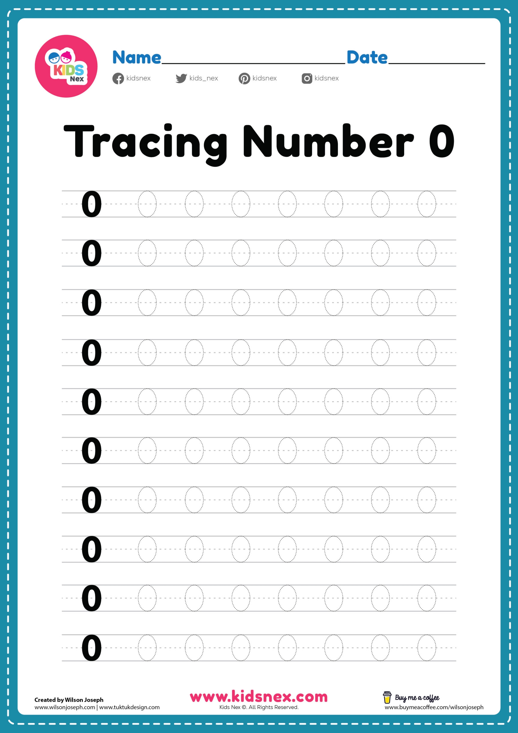 Tracing Number 0 KidsNex