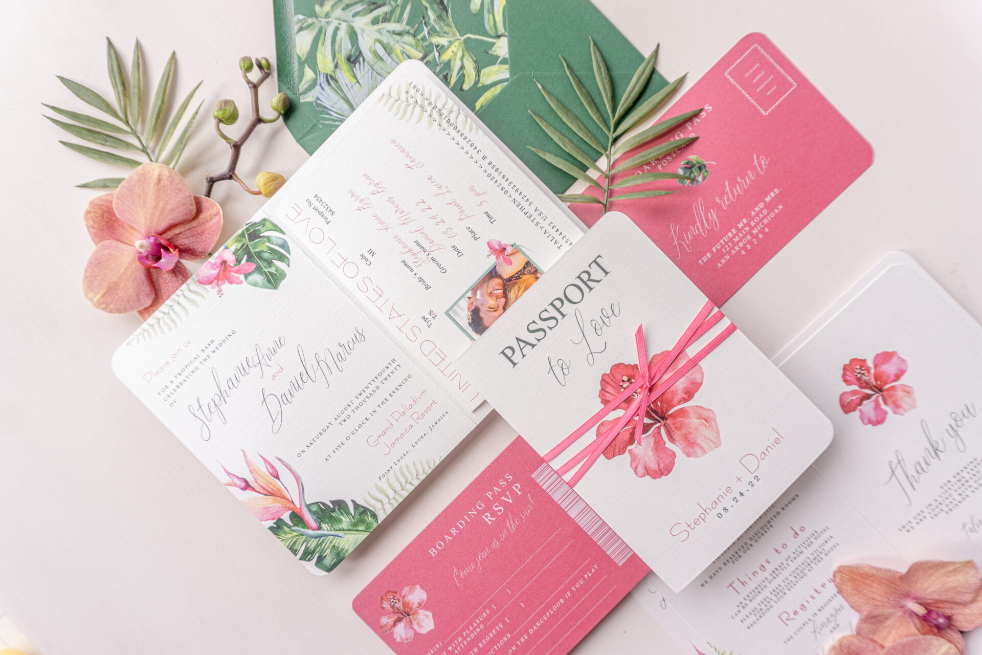 Tropical Passport Invitation For Destination Weddings Kauai 