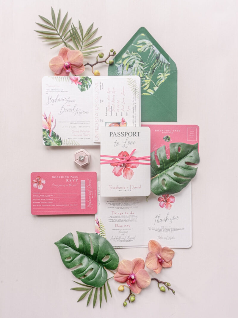 Tropical Passport Invitation For Destination Weddings Kauai 