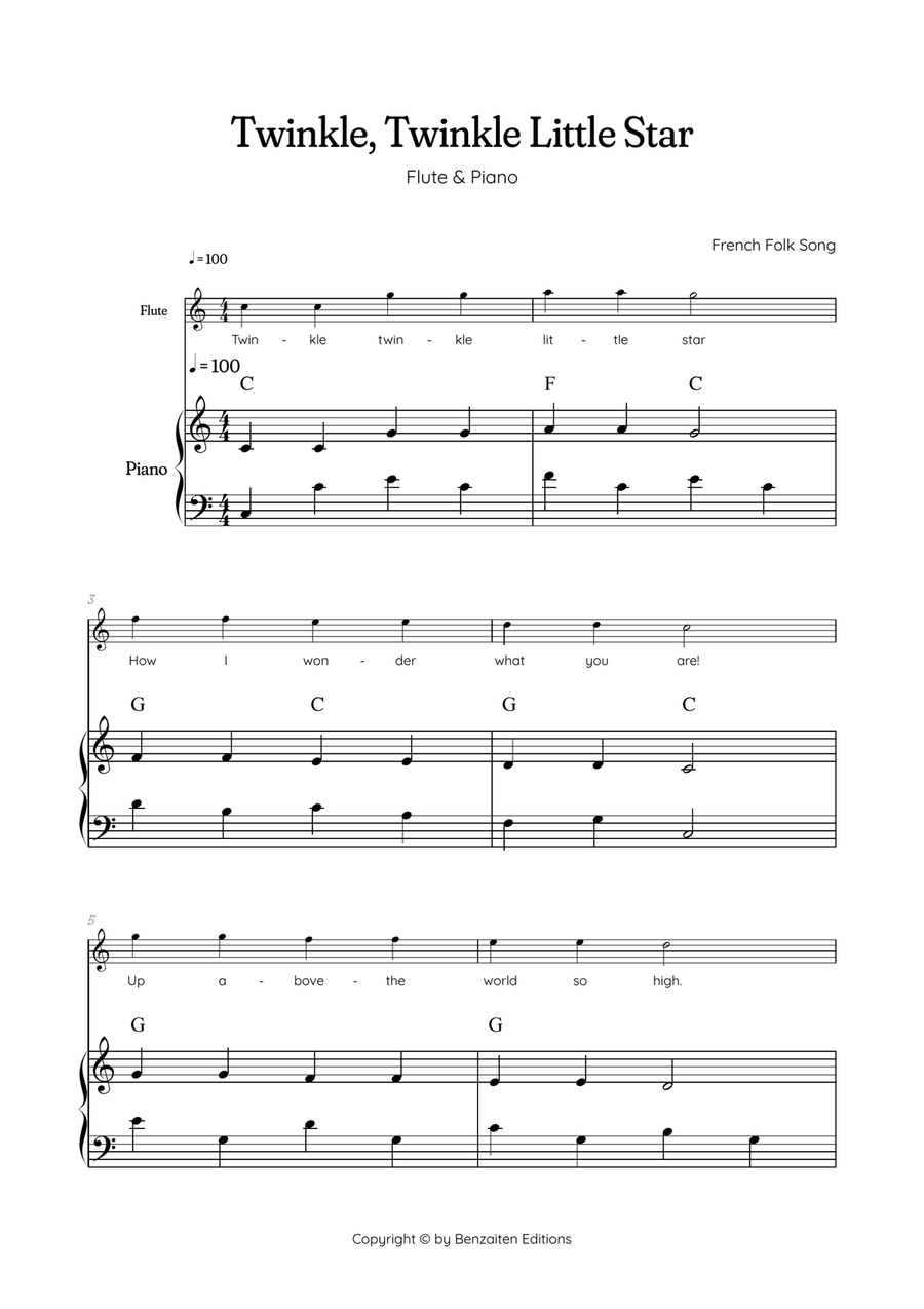 Free Printable Sheet Music For Beginner Flute