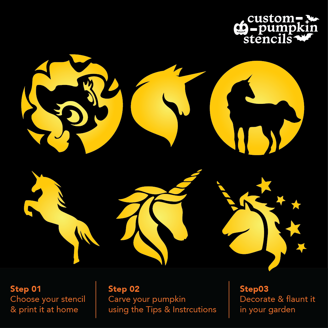 Unicorn Pumpkin Carving Stencil Custom Pumpkin Stencils 2025