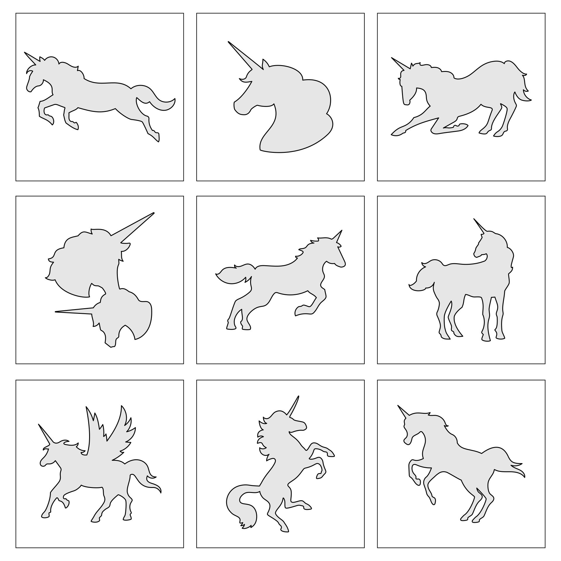 Unicorn Stencils Free 14 Free PDF Printables Printablee