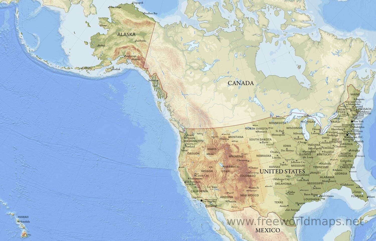 United States Physical Map