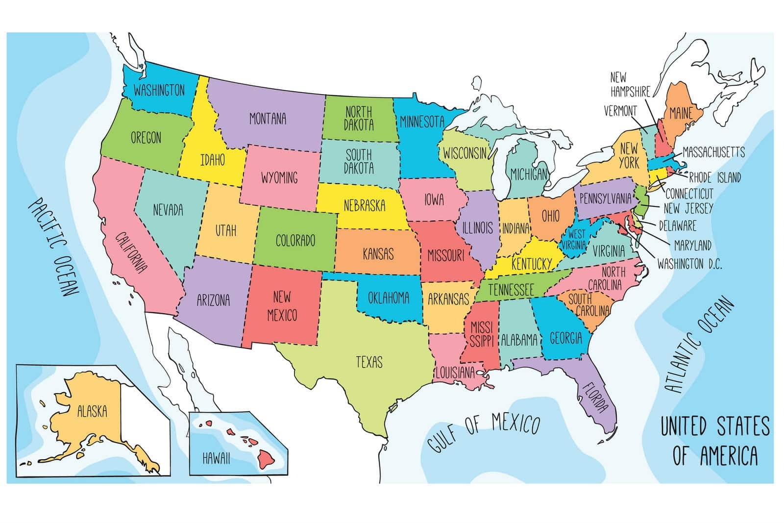 us maps to print and color includes state names at printcolorfun