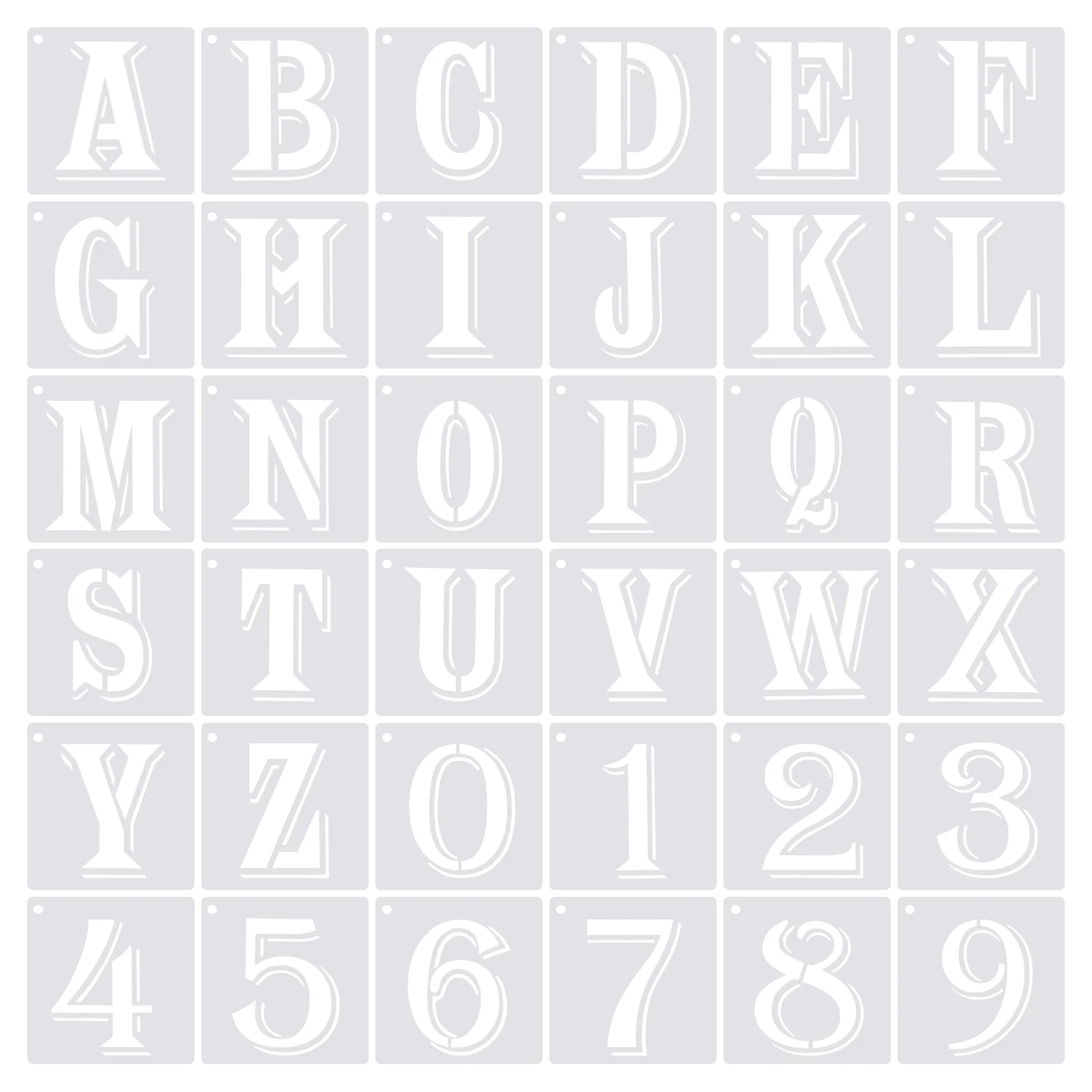 Uxcell 2 4 Inch Letter Number Stencils 3