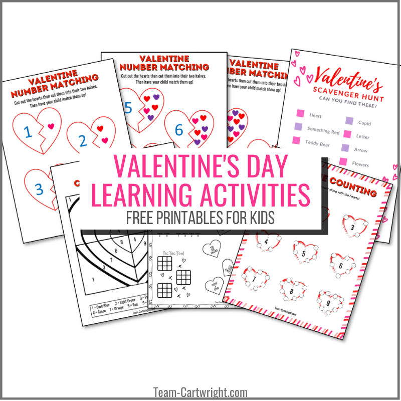 Valentine s Day Free Printable Learning Activities Team Cartwright