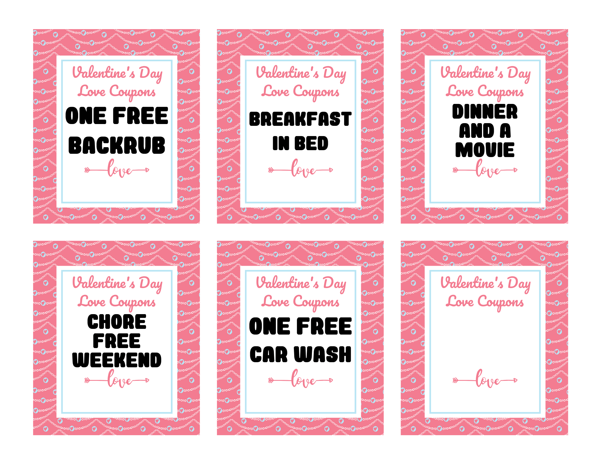 Valentine s Day Love Coupons Free Printable Download