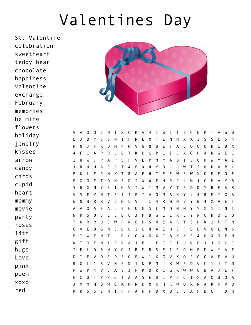 Valentine Word Find Printables Free