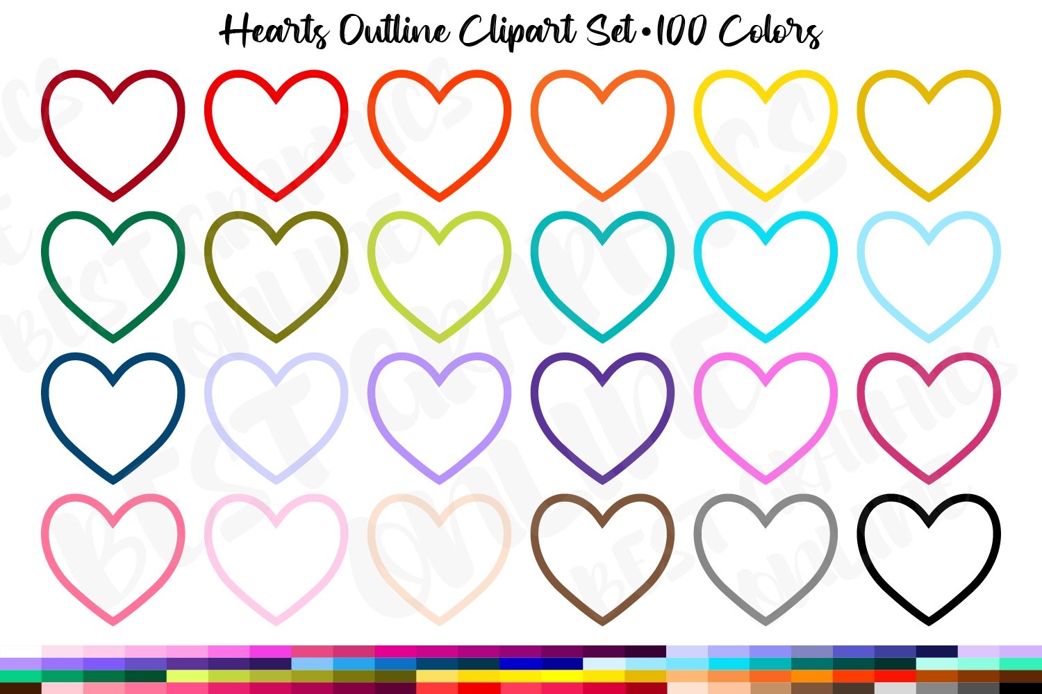 Valentines Day Hearts Clipart Love Heart Clipart Set Worksheets Library