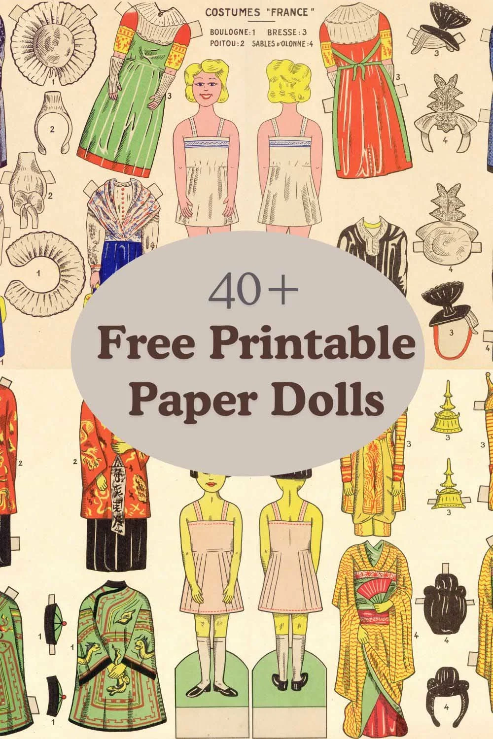 Vintage Paper Dolls A Retro Delight For Collectors Crafters Picture Box Blue