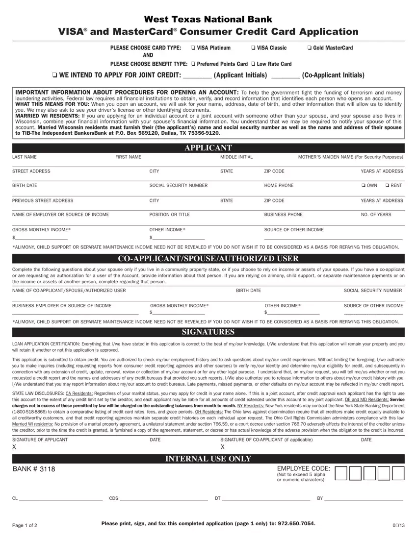 Visa Card Application Form Complete With Ease AirSlate SignNow Worksheets Library