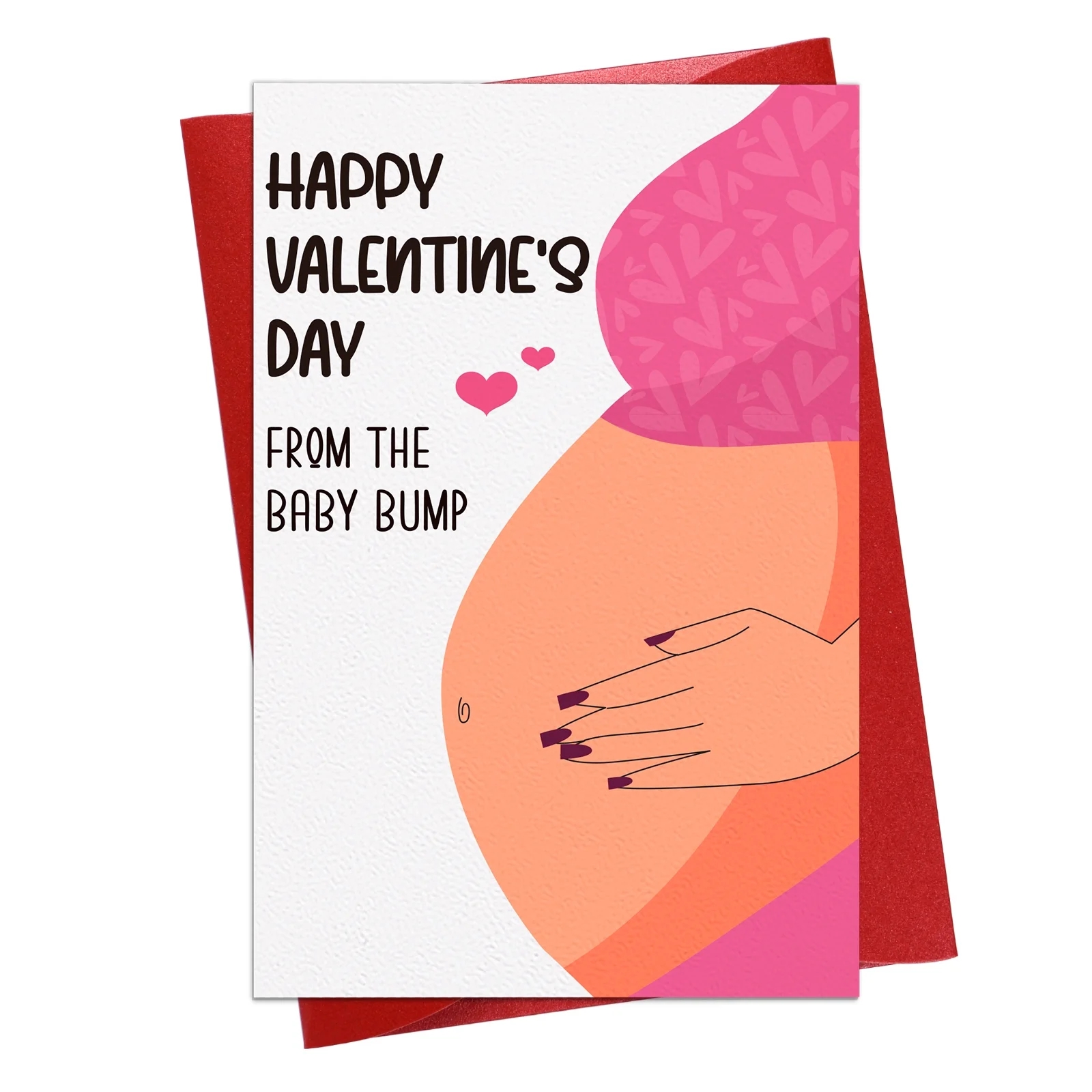 WaaHome Valentines Day Card For Mom From The Bump Happy Valentines Day Gifts Cards For Mom To Be New Mom Valentines Day Greeting Cards Pregnancy Gift Card Walmart