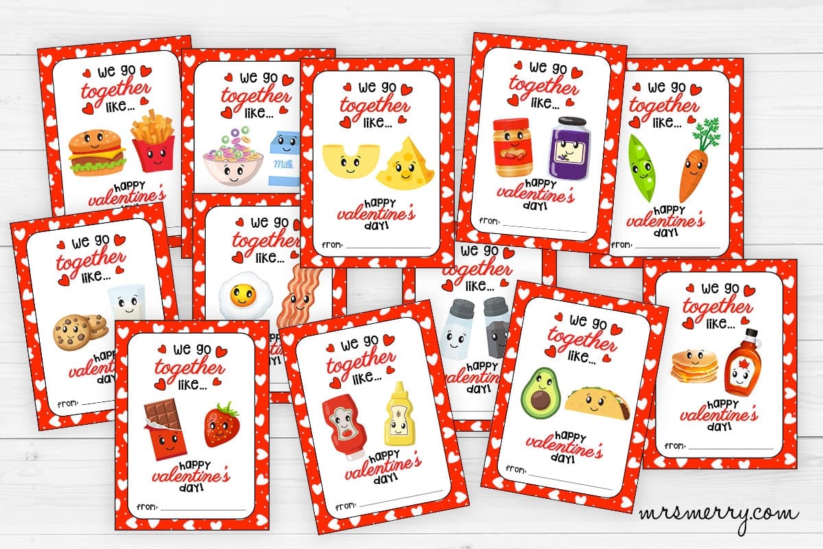 we go together printable valentines cards for kids mrs merry