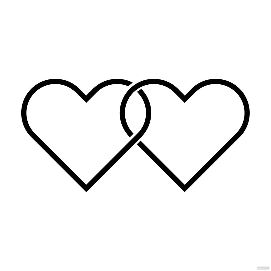 Wedding Heart Clipart Black And White In Illustrator SVG JPG EPS PNG Download Template