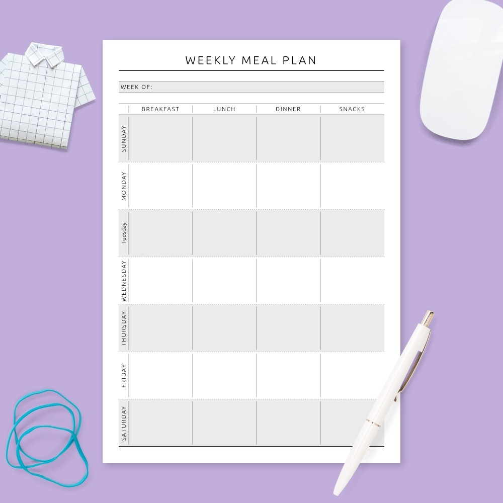 Free Printable Weekly Meal Planner Pdf