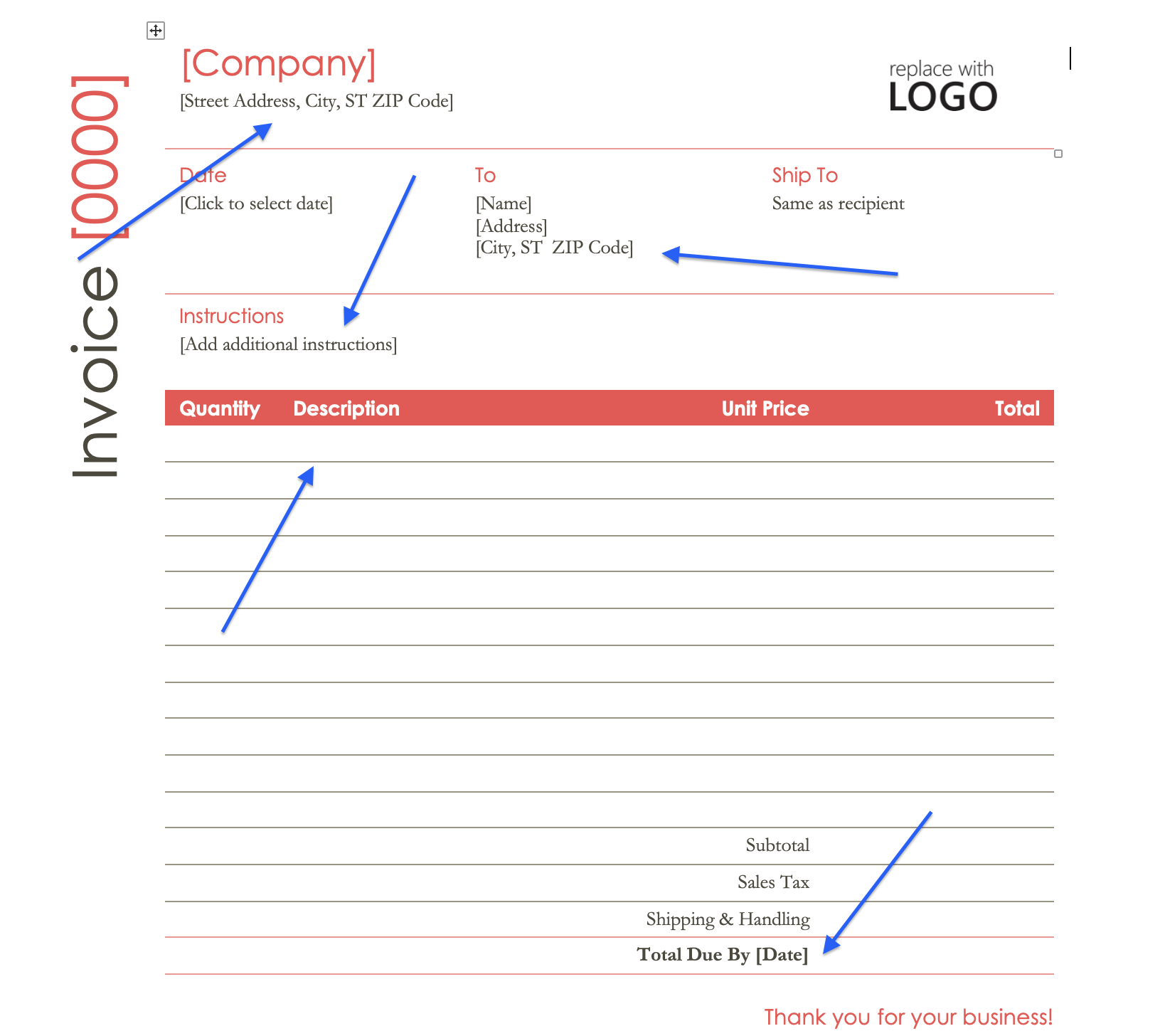 Word Invoice Templates