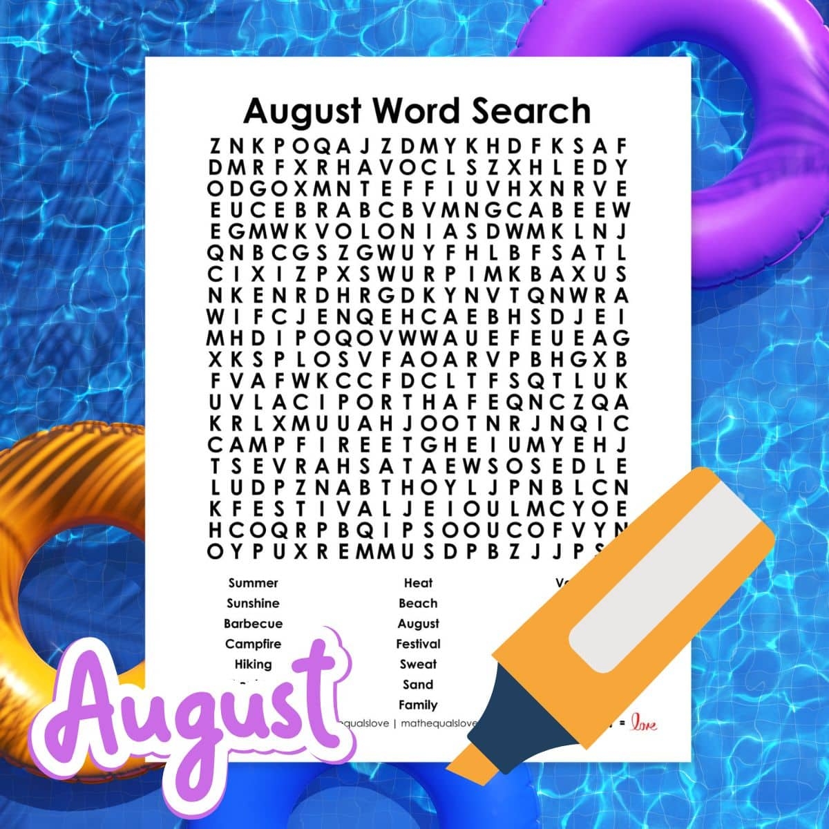 Word Puzzles Math Love