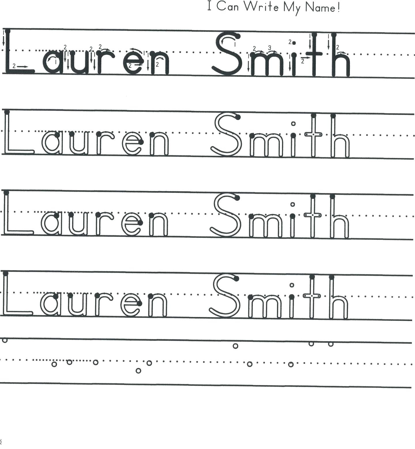 Worksheets PDF Custom Name Tracing Sheets A4 Handwriting Practice For Preschoolers With BLUE RED Blue Lines