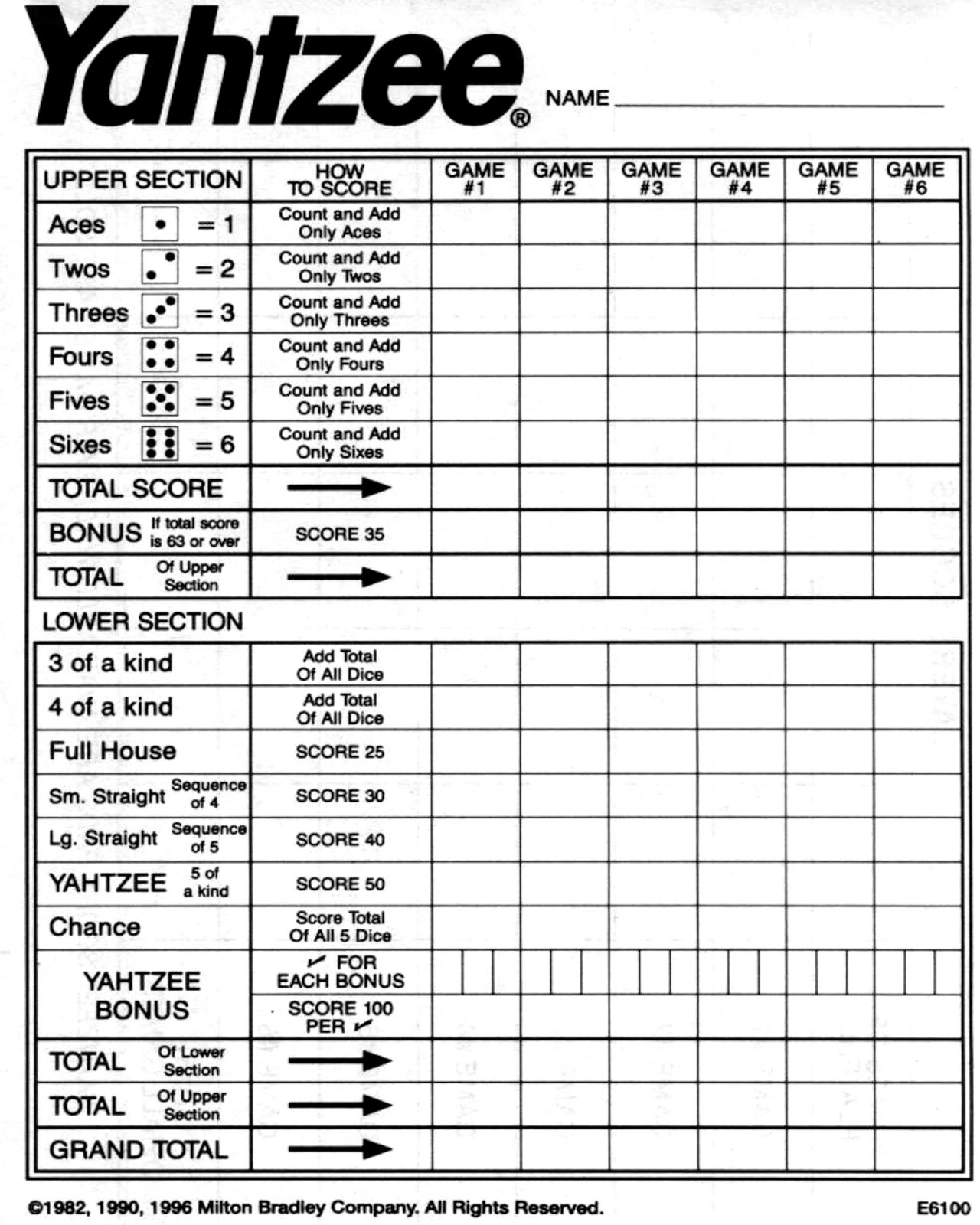 Yahtzee Score Card Download And Print Free Yahtzee Score Sheets Worksheets Library